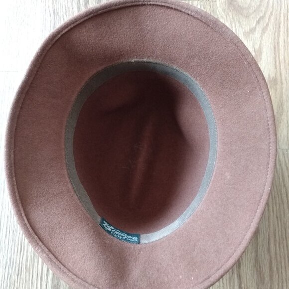 Vintage Brown Wool Felt Hat with Grosgrain Ribbon 21.5" Kates Boutique Canada - Picture 8 of 9